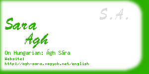 sara agh business card