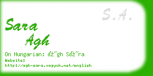 sara agh business card